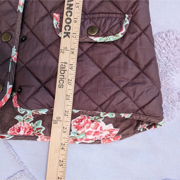 Matilda Jane Sydney Reversible Quilted Puffer Vest Brown Floral Corduroy Sz S - Picture 11 of 15